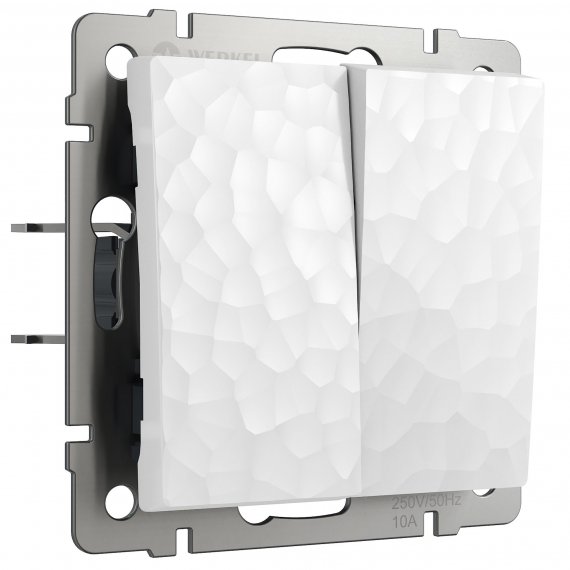 Фотография товара 'Werkel W1222001 Выключатель двухклавишный проходной белый'