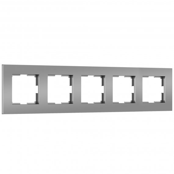 Фотография товара 'Werkel W0052965 Рамка на 5 постов Slab (серебро софт)'