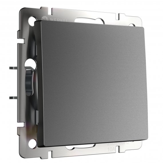 Фотография товара 'Werkel W1112064 Выключатель одноклавишный проходной графит матовый'