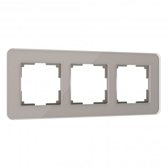 Фотография товара 'Werkel W0032417 Рамка из стекла на 3 поста Elite дымчатый'