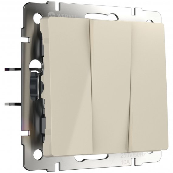 Фотография товара 'Werkel WL03-SW-3G-ivory Выключатель трехклавишный'