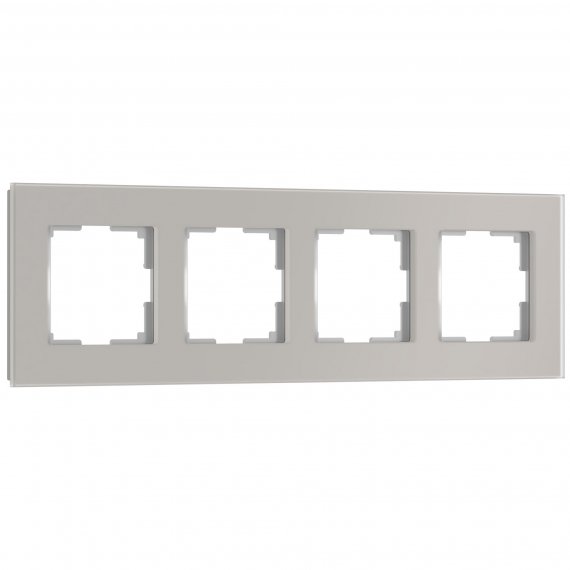 Фотография товара 'Werkel W0043117 Рамка из стекла на 4 пост Senso дымчатый soft-touch'