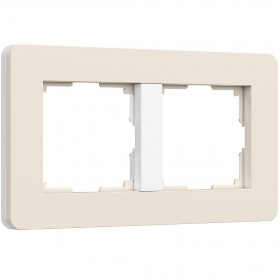 Фотография товара 'Werkel W0023066 W0023066/ Рамка на 2 поста Split (айвори/белый, soft-touch)'