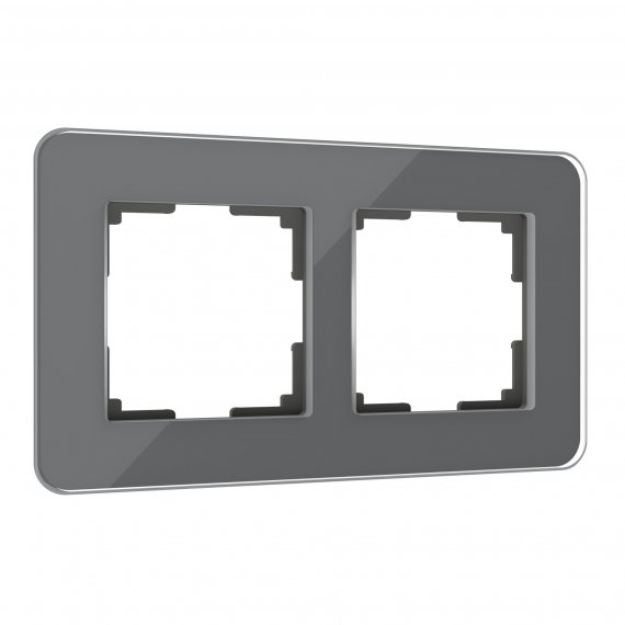 Фотография товара 'Werkel W0022440 Рамка из стекла на 2 поста Elite графит'