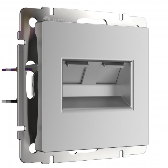 Фотография товара 'Werkel W1181106 Розетка двойная Ethernet RJ-45 серебряный'