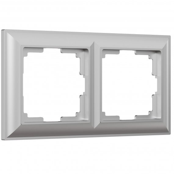 Фотография товара 'Werkel W0022206 Рамка из поликарбоната на 2 поста Fiore серебряный'