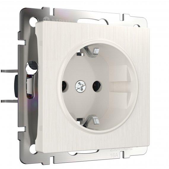 Фотография товара 'Werkel WL13-SKG-01-IP20 Розетка с заземлением (перламутровый рифленый)'