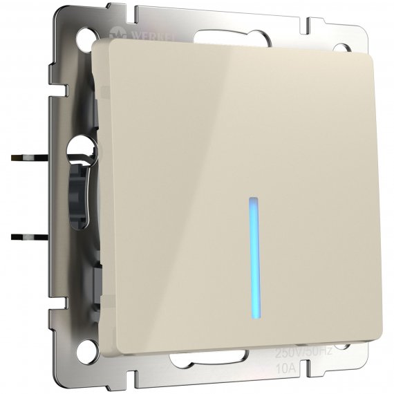 Фотография товара 'Werkel WL03-SW-1G-LED-ivory Выключатель одноклавишный с подсветкой'