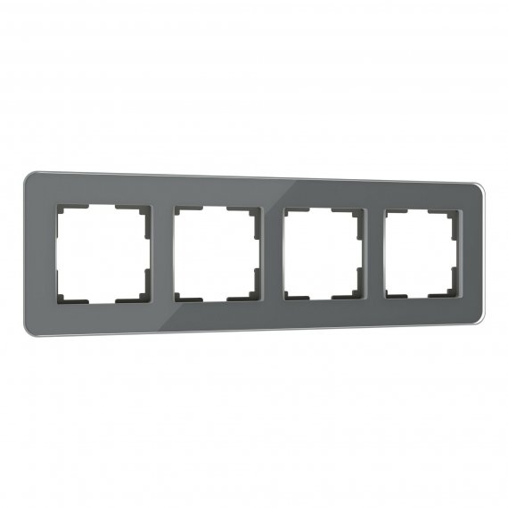 Фотография товара 'Werkel W0042440 Рамка из стекла на 4 поста Elite графит'