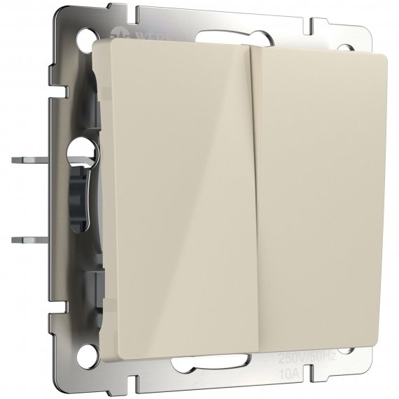Фотография товара 'Werkel WL03-SW-2G-2W-ivory Выключатель двухклавишный проходной'