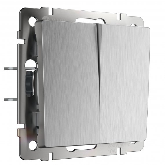 Фотография товара 'Werkel WL09-SW-2G-2W Выключатель двухклавишный проходной'