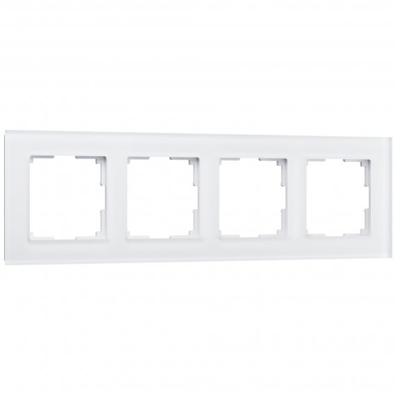 Фотография товара 'Werkel W0041105 Рамка из стекла на 4 поста Favorit белый матовый'