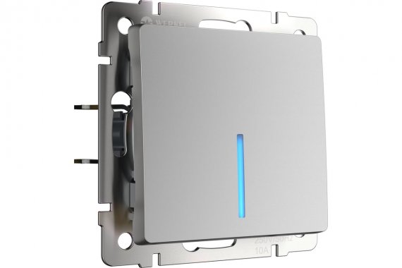 Фотография товара 'Werkel WL06-SW-1G-2W-LED Выключатель одноклавишный проходной с подсветкой'