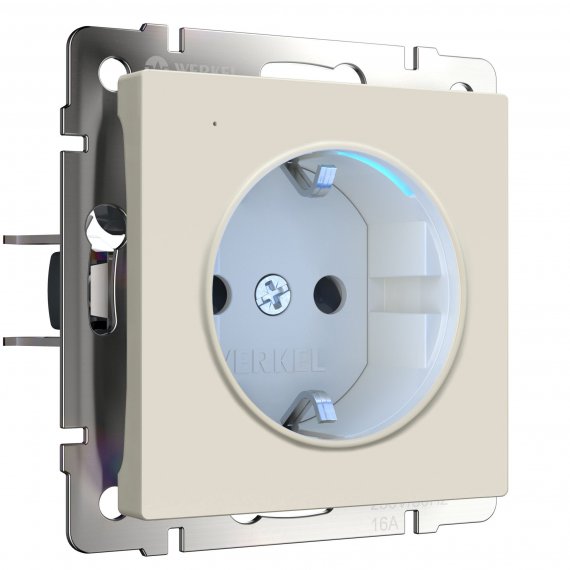Фотография товара 'Werkel W1171462 Розетка с подсветкой айвори матовый'