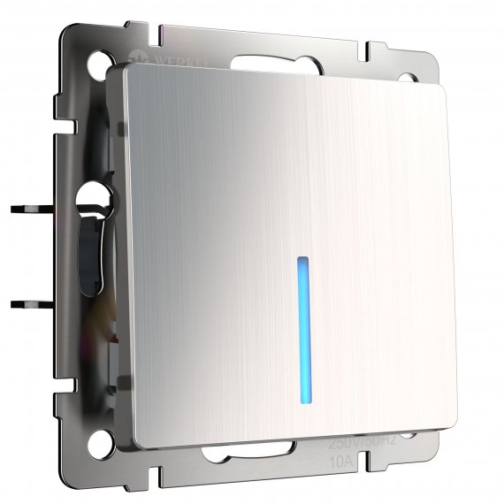 Фотография товара 'Werkel W1112102 Выключатель одноклавишный проходной с подсветкой глянцевый никель'