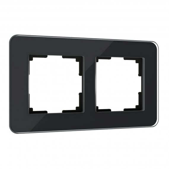 Фотография товара 'Werkel W0022448 Рамка из стекла на 2 поста Elite черный'