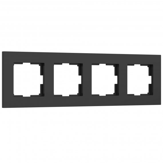Фотография товара 'Werkel W0042908 Рамка из поликарбоната на 4 поста Slab черный софт'