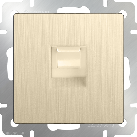 Фотография товара 'Werkel WL10-RJ-11-CP Накладка для телефонной розетки Werkel WL10-RJ-11-CP Шампань рифленый'
