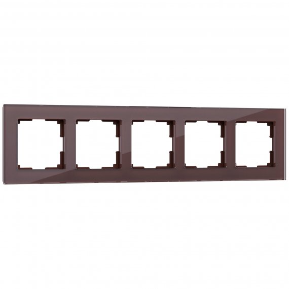 Фотография товара 'Werkel WL01-Frame-05 Рамка из стекла на 5 постов Favorit мокко'