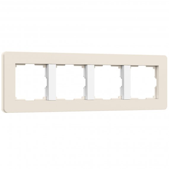 Фотография товара 'Werkel W0043066 W0043066/ Рамка на 4 поста Split (айвори/белый, soft-touch)'