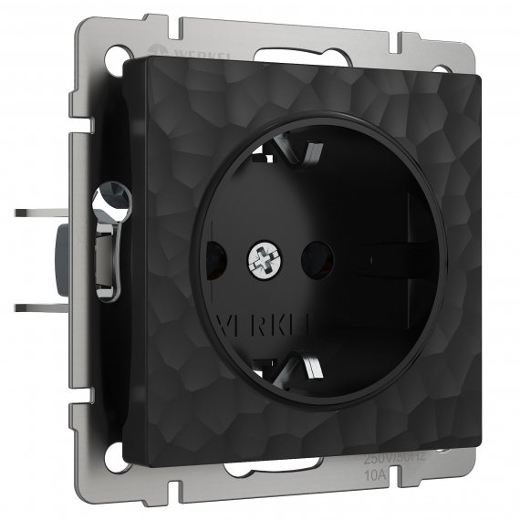 Фотография товара 'Werkel W1271008 Розетка с заземлением черный'