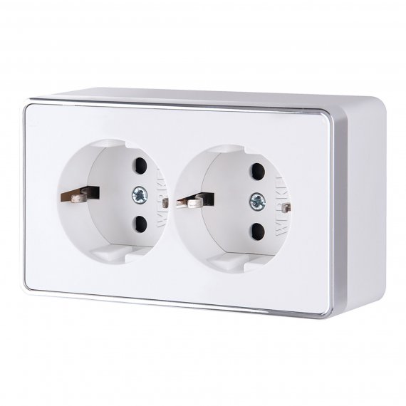 Фотография товара 'Werkel W5072101 Розетка двойная с заземлением Gallant белая'