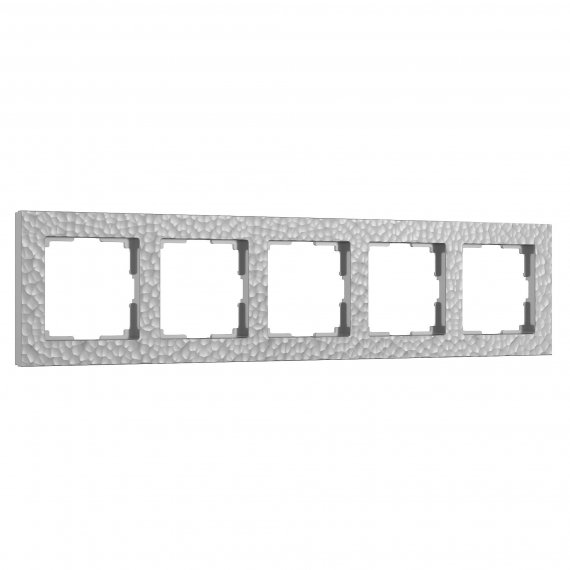 Фотография товара 'Werkel W0052406 Рамка из поликарбоната на 5 постов Hammer серебряный'