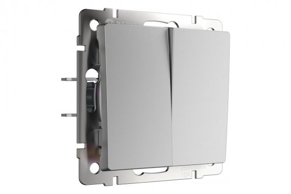 Фотография товара 'Werkel WL06-SW-2G-2W Выключатель двухклавишный проходной'