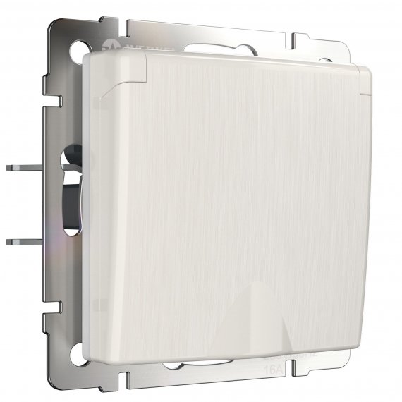 Фотография товара 'Werkel WL13-SKGSC-01-IP44 Розетка влагозащ. с зазем. с защит. крышкой и шторками'