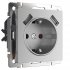 Фотография товара 'Werkel W1171506 Розетка с заземлением, шторками и USBх2 серебряный'