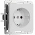Фотография товара 'Werkel W1171141 Розетка с заземлением и шторками белый акрил'