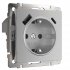 Фотография товара 'Werkel W1171709 Розетка с заземлением, шторками и USB тип A+C серебряный рифленый'