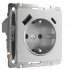 Фотография товара 'Werkel W1171765 Розетка с заземлением, шторками и USB тип A+C серебряный матовый'
