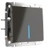 Фотография товара 'Werkel WL07-SW-1G-2W-LED Выключатель одноклавишный проходной с подсветкой (серо-коричневый)'