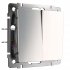 Фотография товара 'Werkel W1122002 Выключатель двухклавишный проходной глянцевый никель'